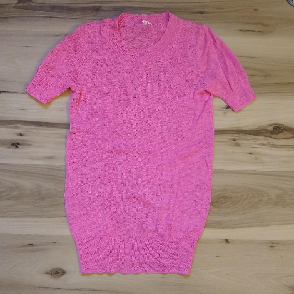 EUC Bright Pink J. Crew Knit Tee Small